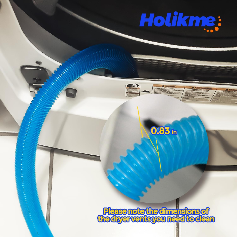Blue Dryer Vent Cleaner Vacuum Attachment Kit - Flexible Hose for Lint Removal