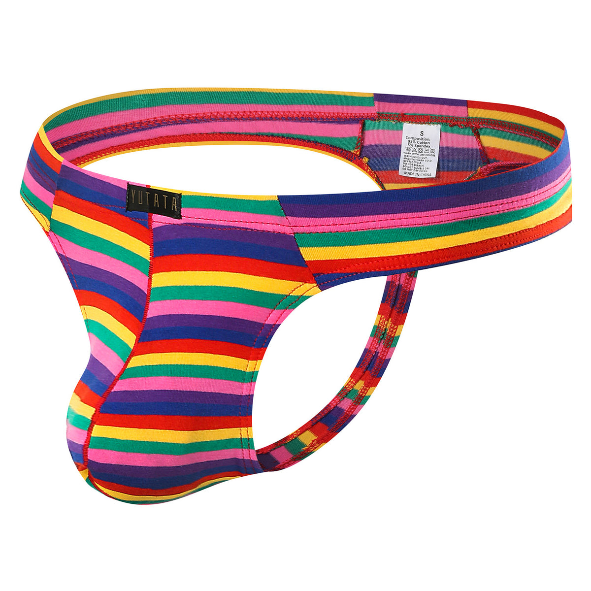 Men's Cotton Striped Low Waist Underwear Bag with Multiple Colors