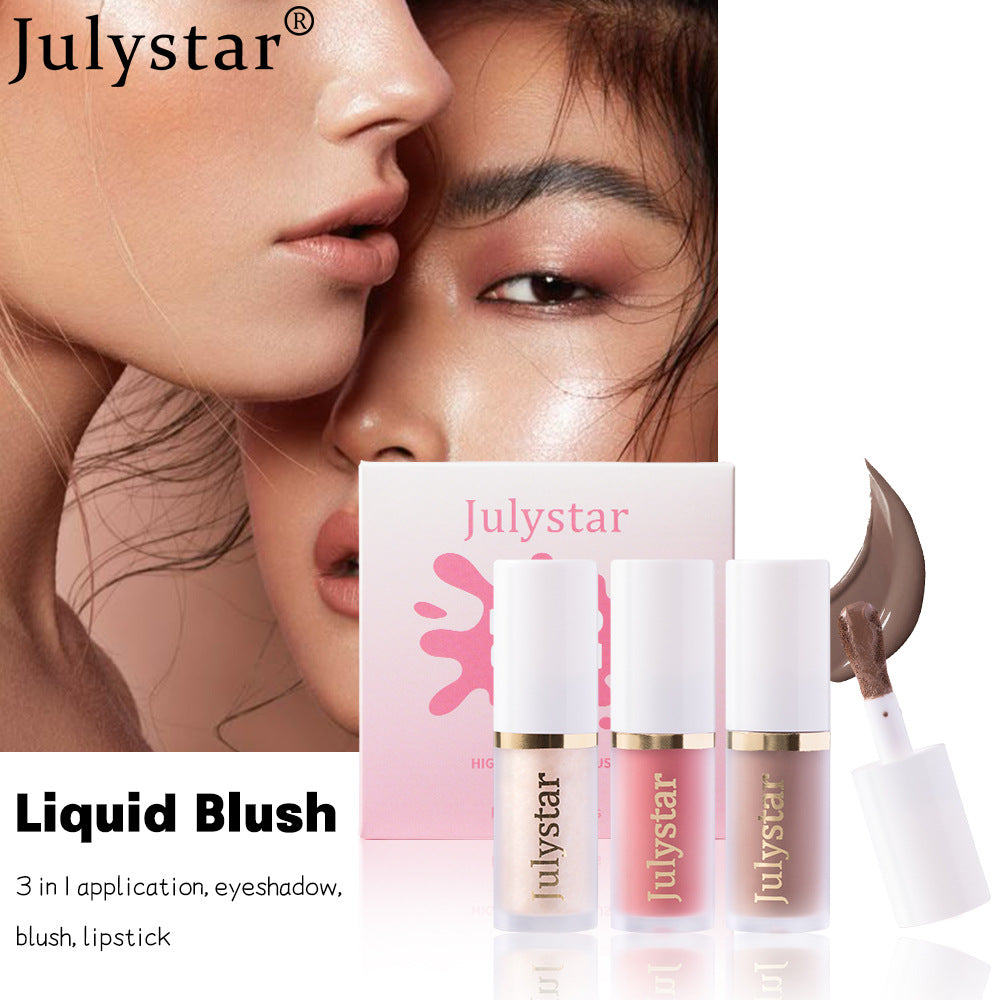 Long-Lasting Facial Blush and Pearly Lip Gloss Makeup Set