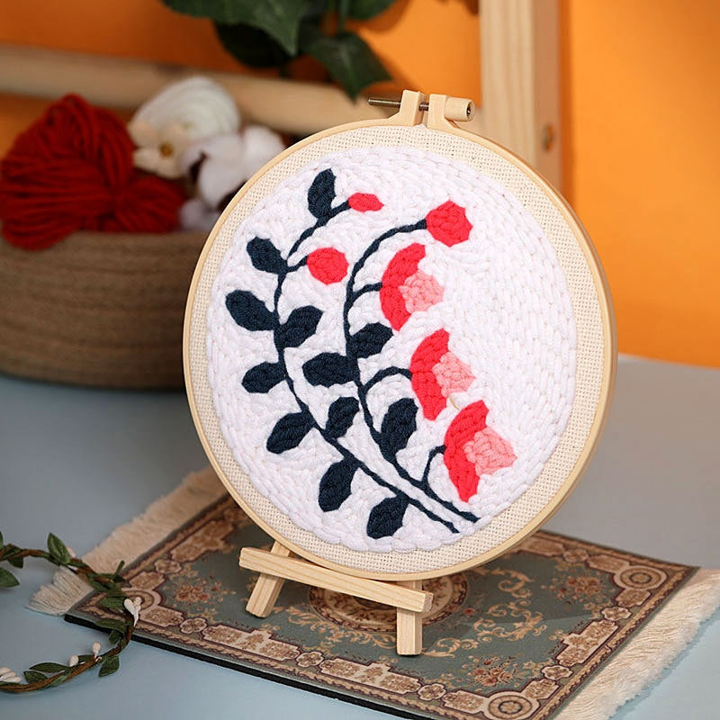 Flower and Grass Stamp Material Pack for Embroidery Crafts - Handmade