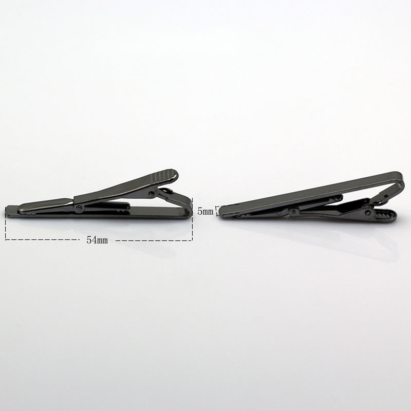 Minimalist Brass Tie Clip for Men - Gold, Silver, Gun Black & More