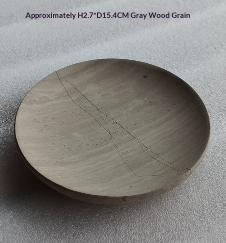 Marble Wood Grain Curved Tray for Home Storage and Decor