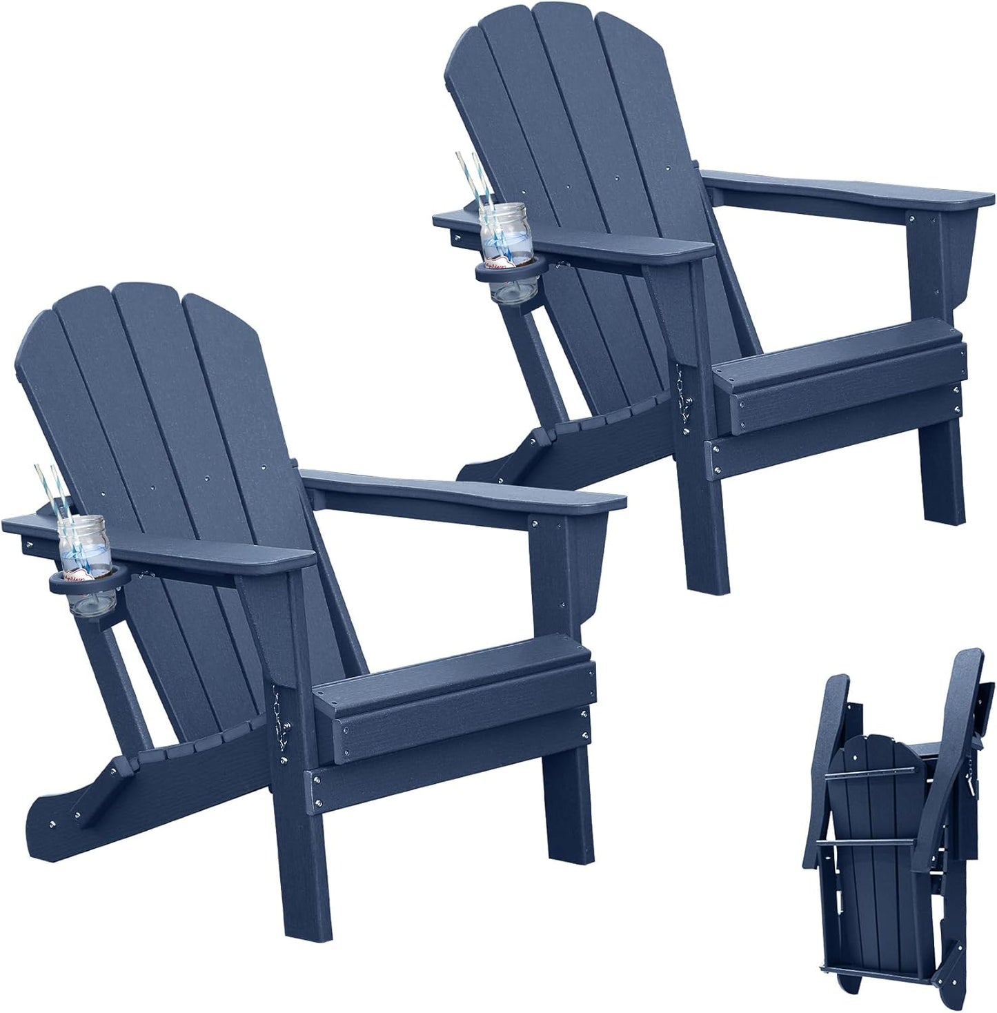 Adirondack Chairs Set Of 2, Plastic Chair, Chairs, HDPE Folding