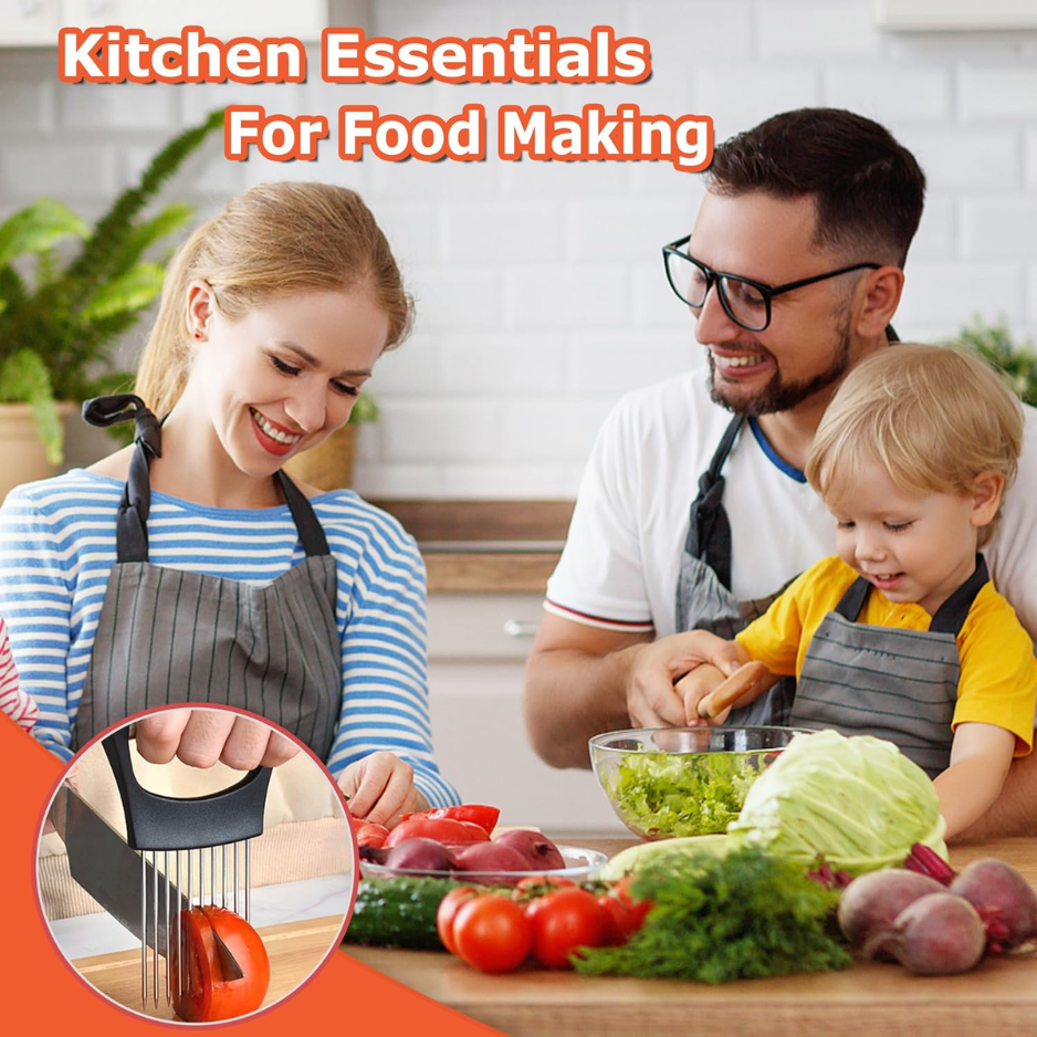 Multi-Purpose Stainless Steel Bench Scraper & Onion Holder Set