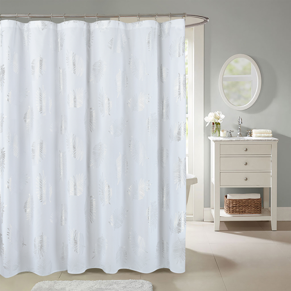 Tropical Monstera Glitter Shower Curtain - 72x72 inches