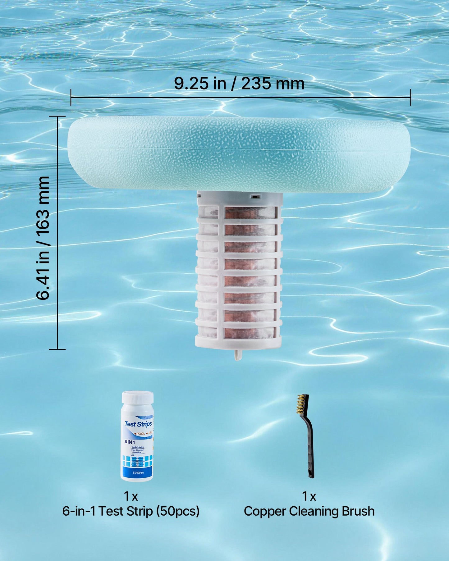 Solar Pool Ionizer for Up to 45,000 Gallons - Copper Water Purifier & Cleaner