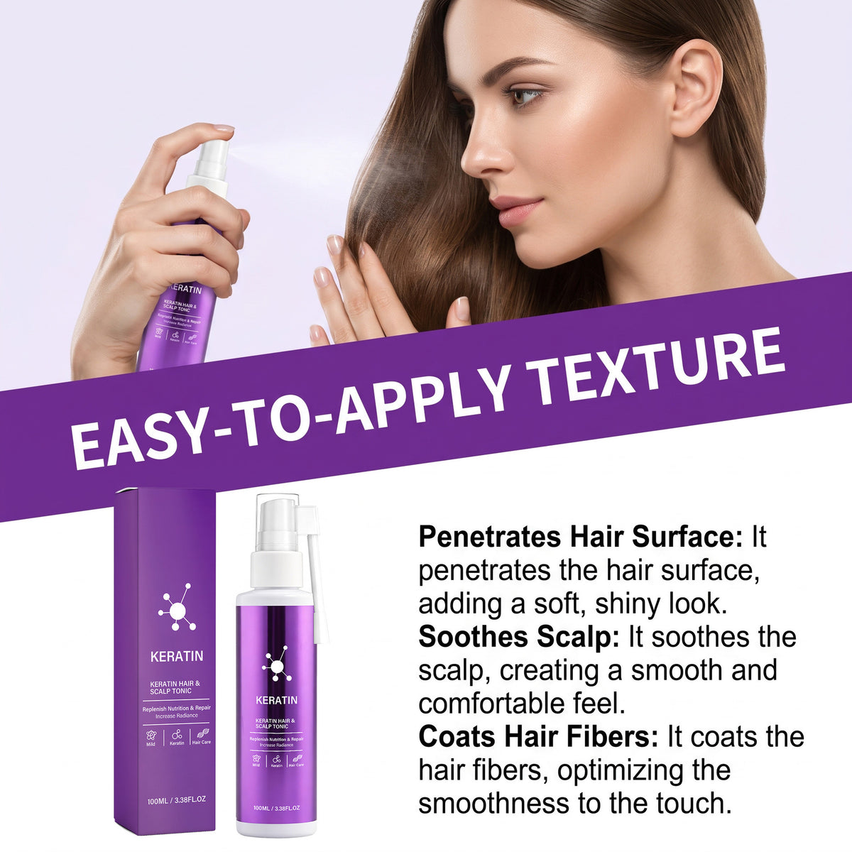Keratin Hair Serumgentle Care For The Scalp Leaving Strands Light And