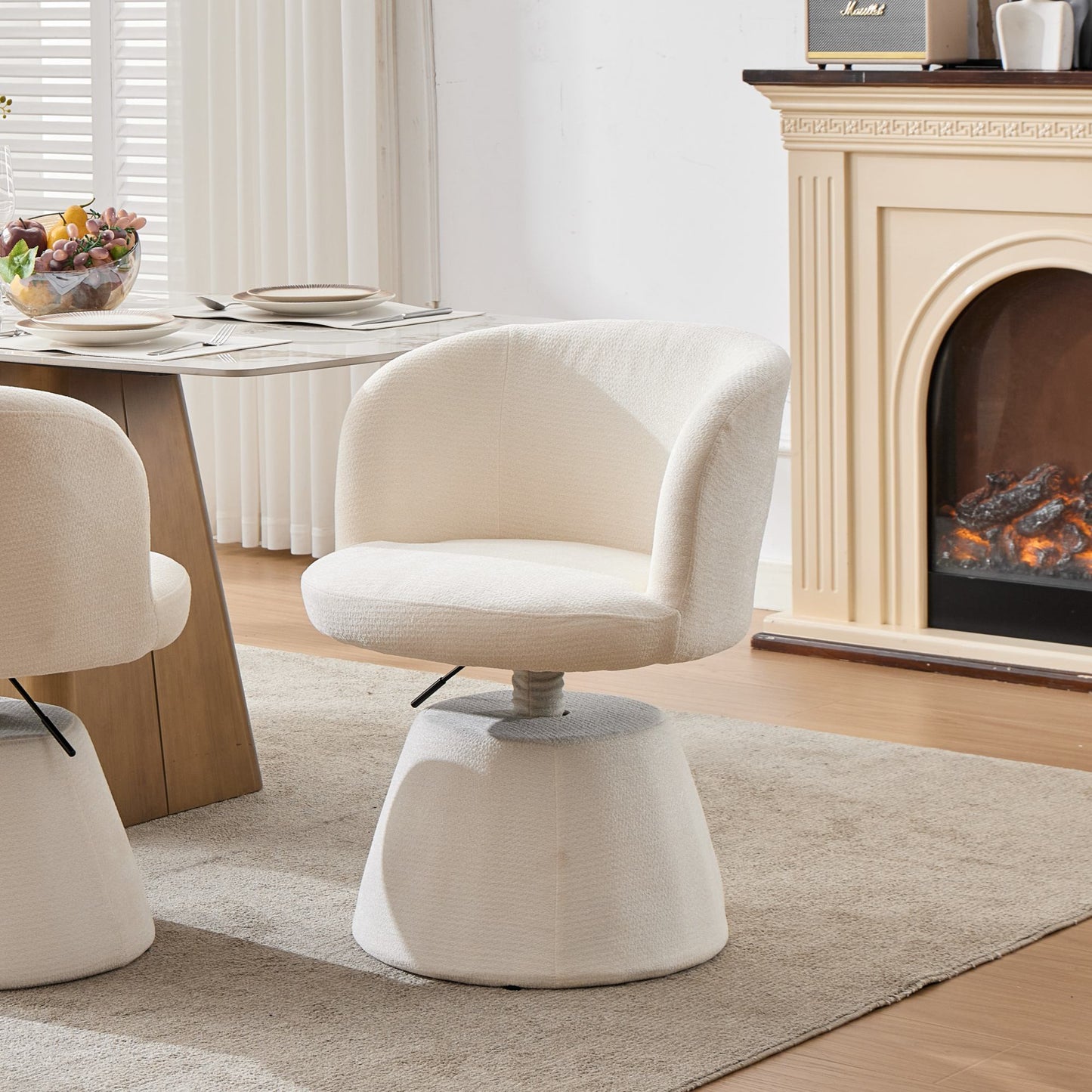 Adjustable Height 360 Swivel Bar Stool, Modern Chenille Upholstered