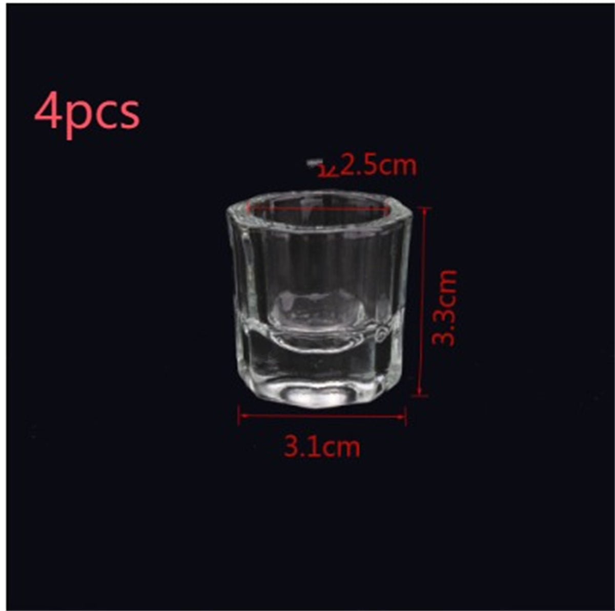 Octagonal Crystal Mixing Cup for Nail Art & Beauty Treatments, White