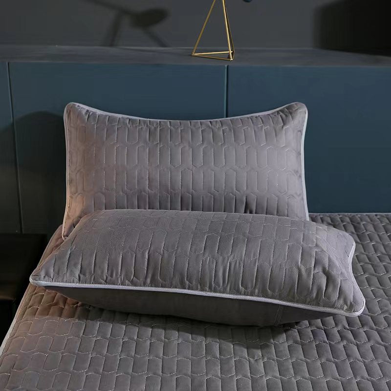 Waterproof Anti-Mite Cotton Pillowcase Pair All-Solid Color Home Textiles