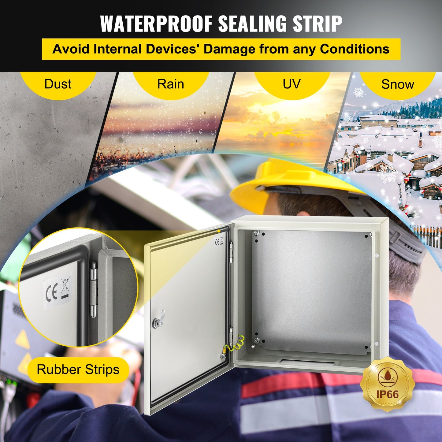 NEMA Steel Electrical Enclosure Box 20x20x6 Inch Waterproof Dustproof IP66