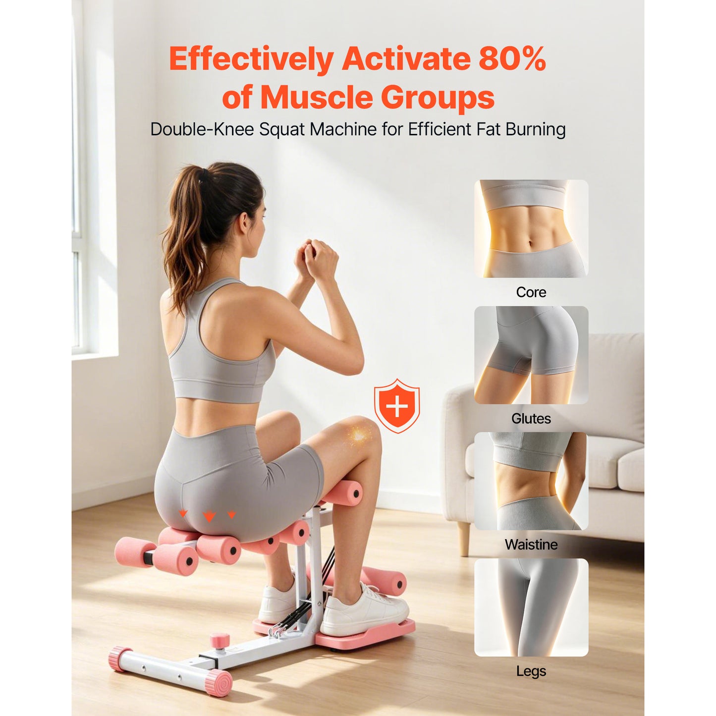 Adjustable Glutes & Leg Workout Machine with Resistance Bands for Home Gym