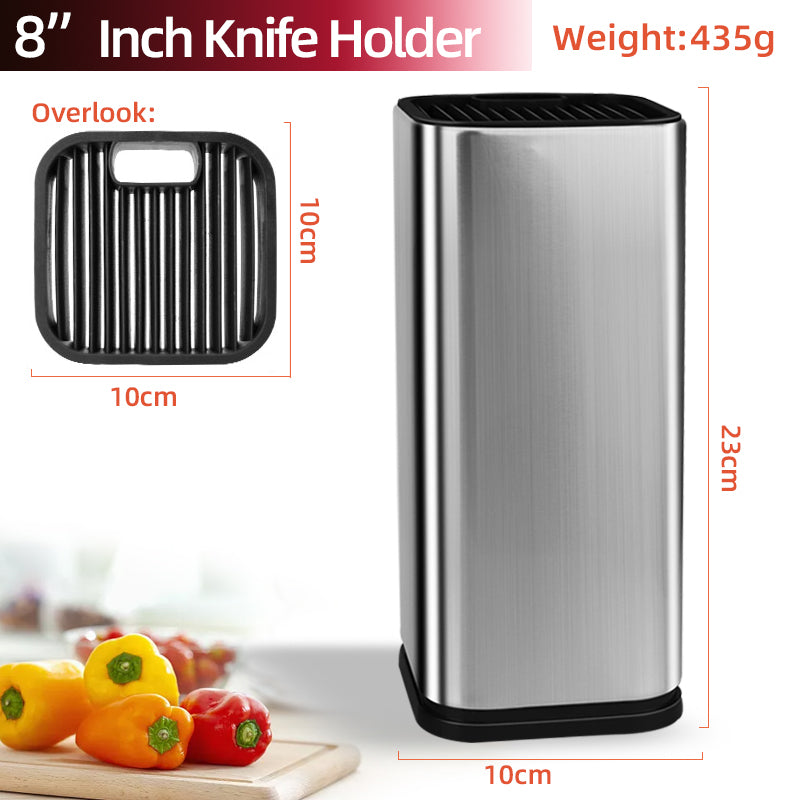 Stainless Steel Drainable Knife Holder with Storage Options