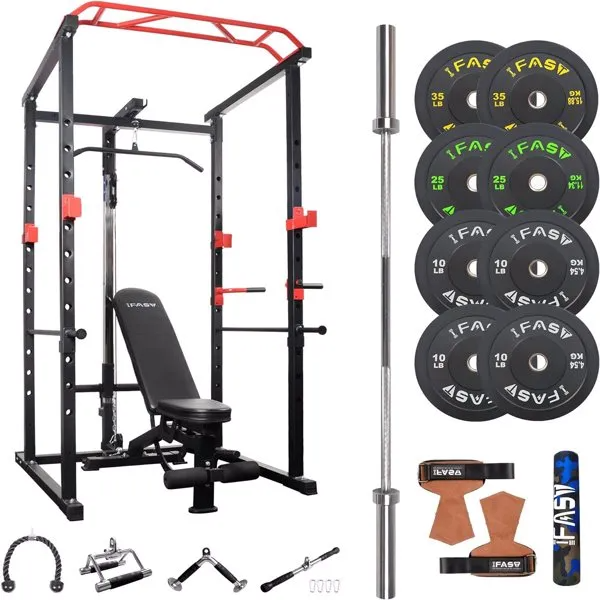 Multi-Functional Power Cage and Adjustable Pull-Up Squat Rack