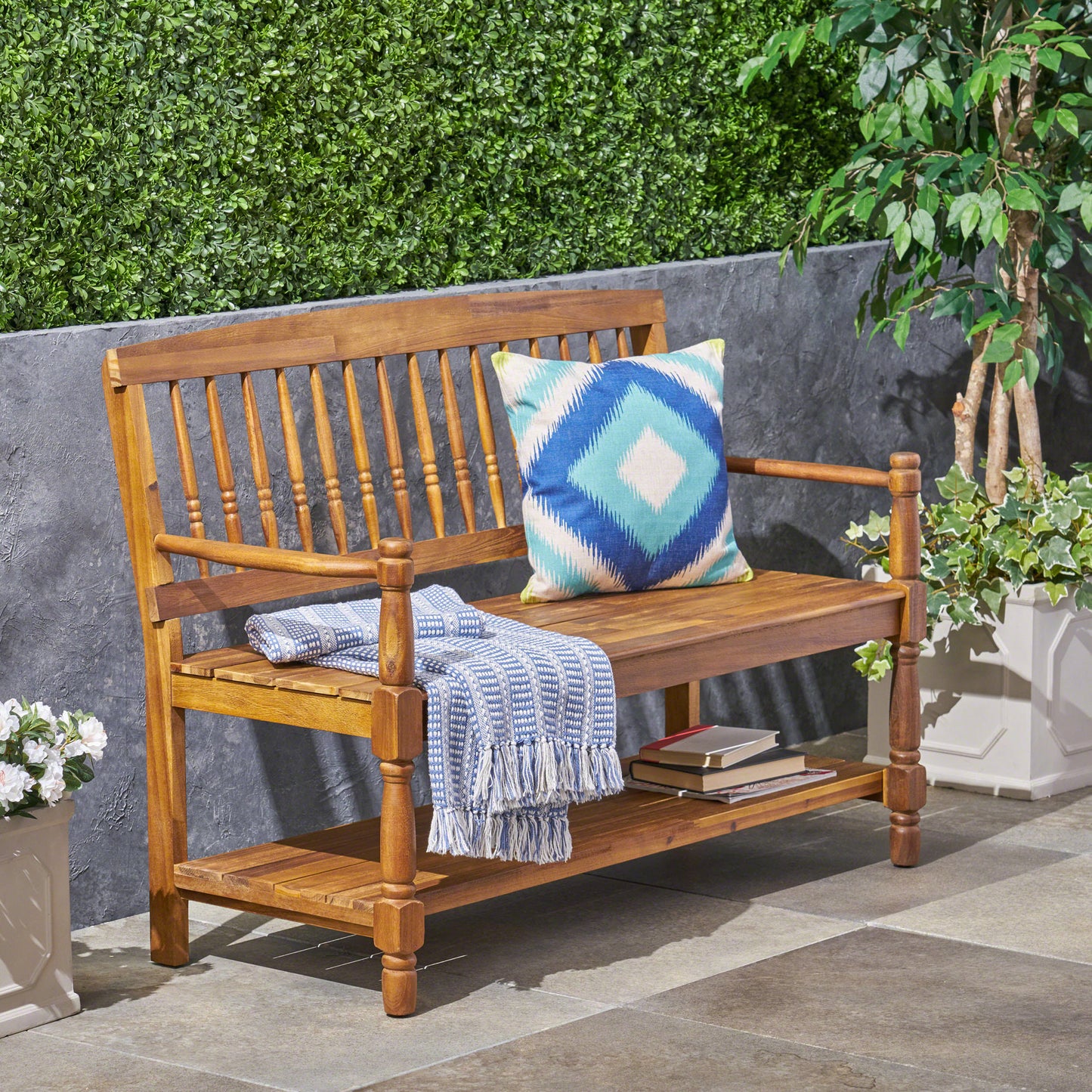 Imperial Bench - Teak Fabric Single Box Furniture