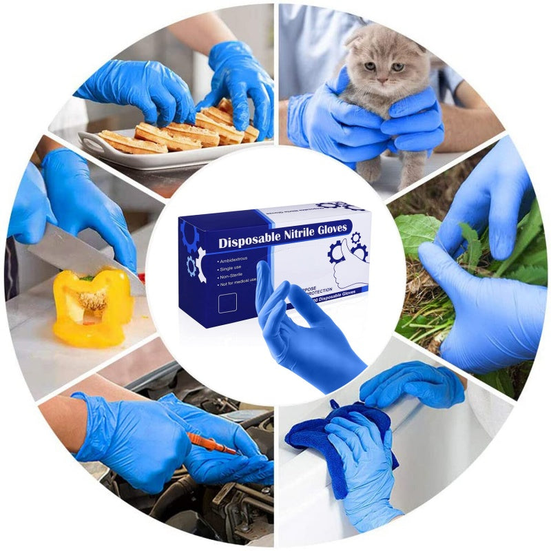 Nitrile Disposable Exam Gloves - Latex-Free, Medium, 100 Pcs