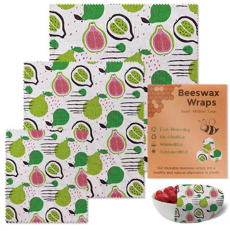 Beeswax Food Wraps Reusable Preservative Cloths Eco-Friendly Food Storage