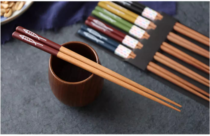 Wooden Chopsticks for One Person - Chestnut Dinnerware, 5 or 10 Pairs