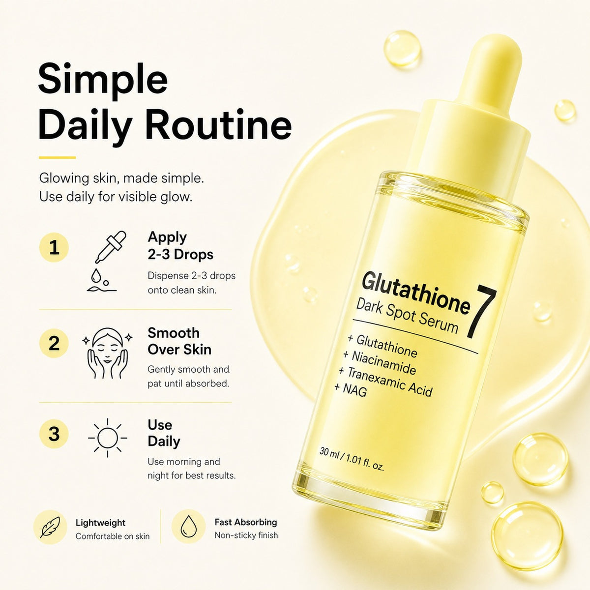 Hydrating Brightening Facial Serum - 30ml Skin Care Concentrate