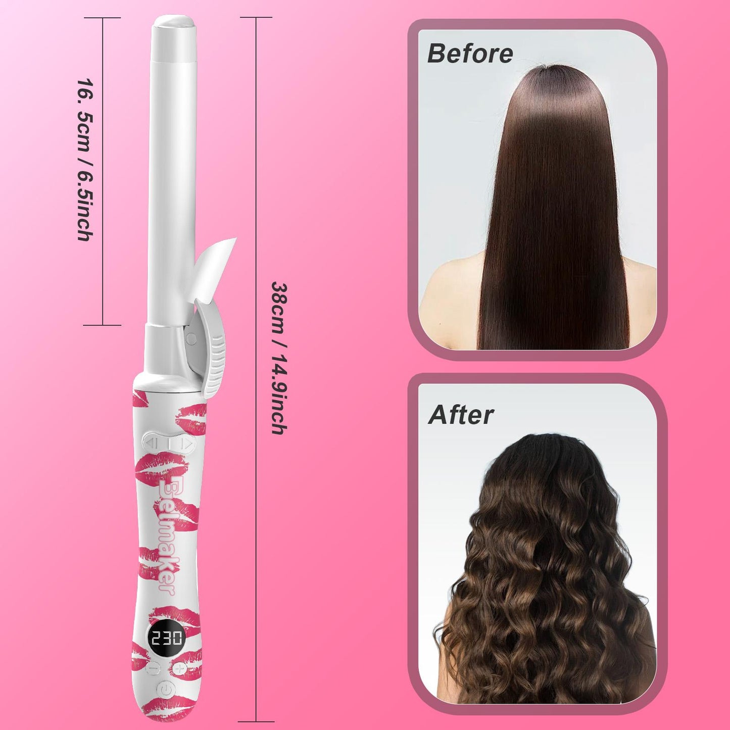 Rotating Ceramic Curling Iron - 1-Inch Barrel with Auto Shut-Off