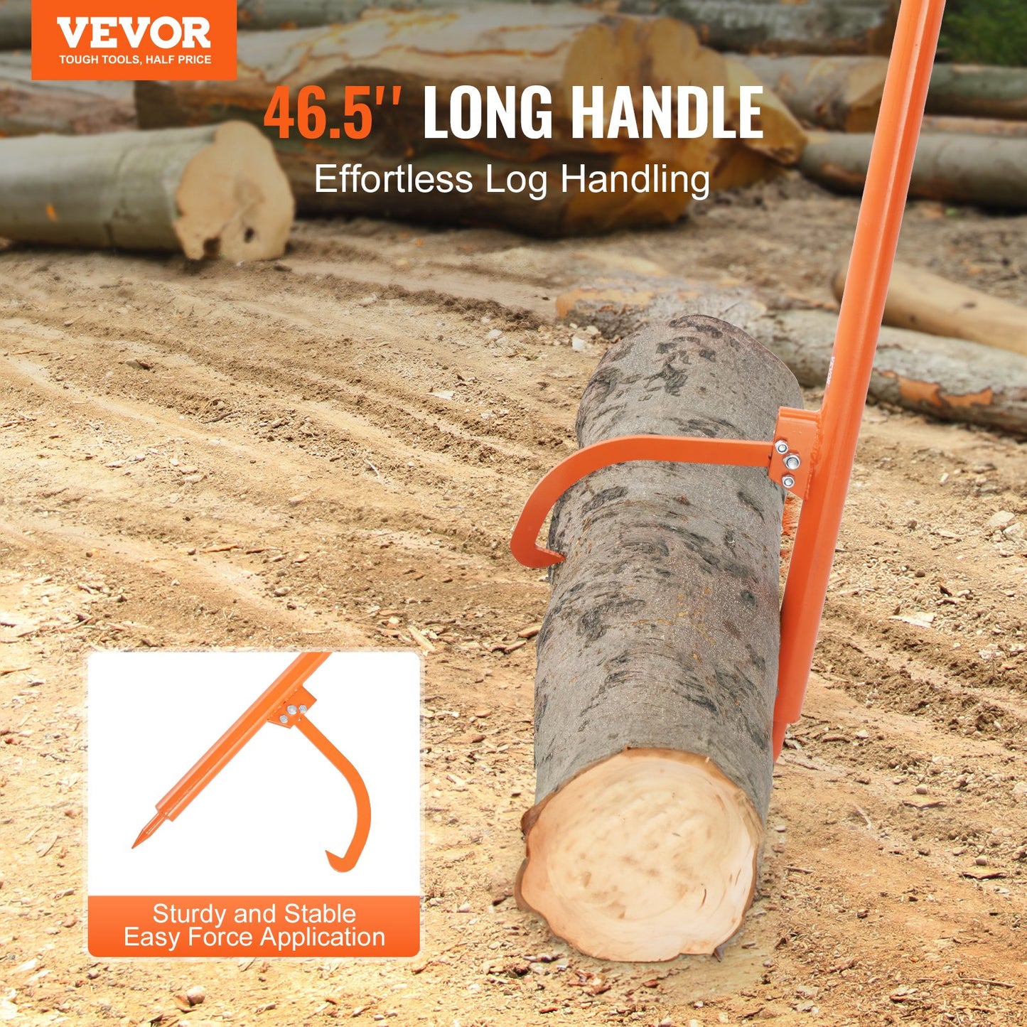Log Peavy Log Lifter with Metal Handle - Fits Logs Up to 19 Inch Opening