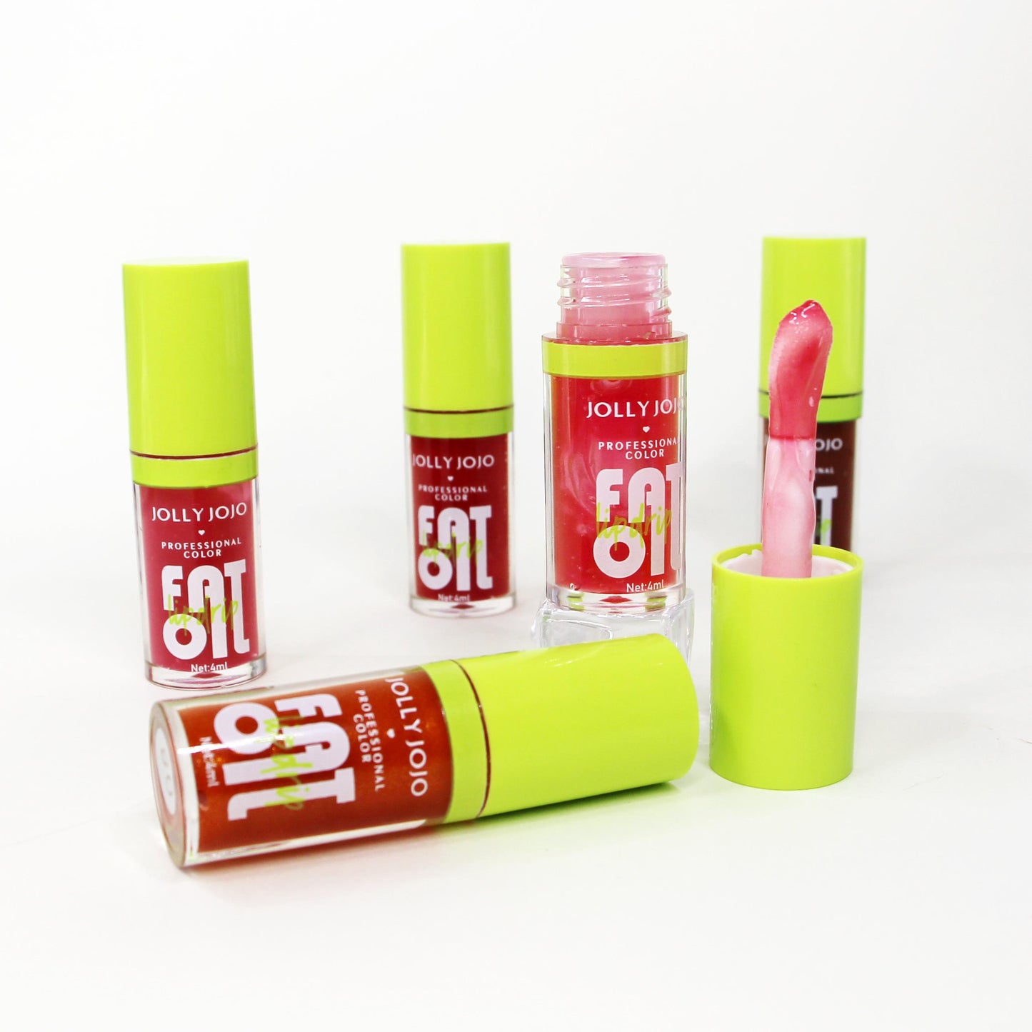 8-Pack Vegan Tinted Lip Oil Set - Hydrating & Shimmering Lip Gloss