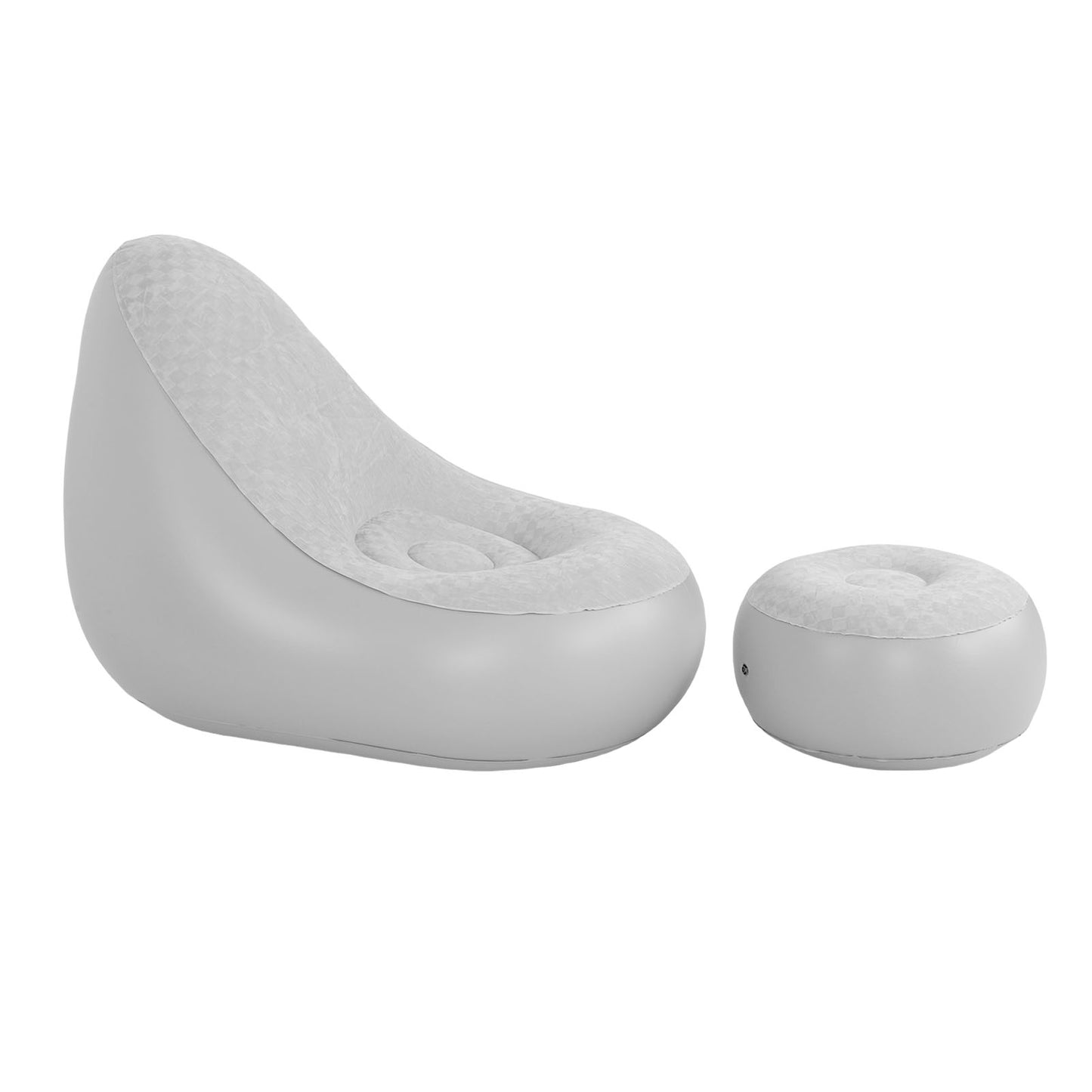 Inflatable Lounge With Footstool PVC Flocking Water Proof Folding