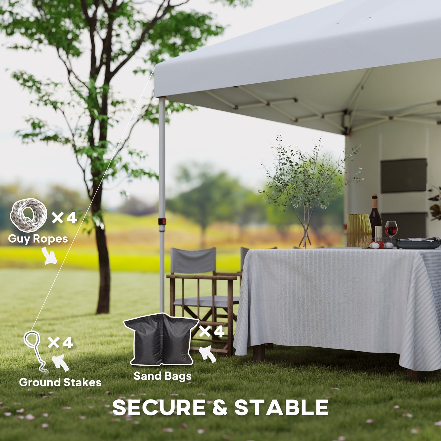10x10 Pop Up Canopy Tent with Sidewalls - Adjustable Sun Shelter