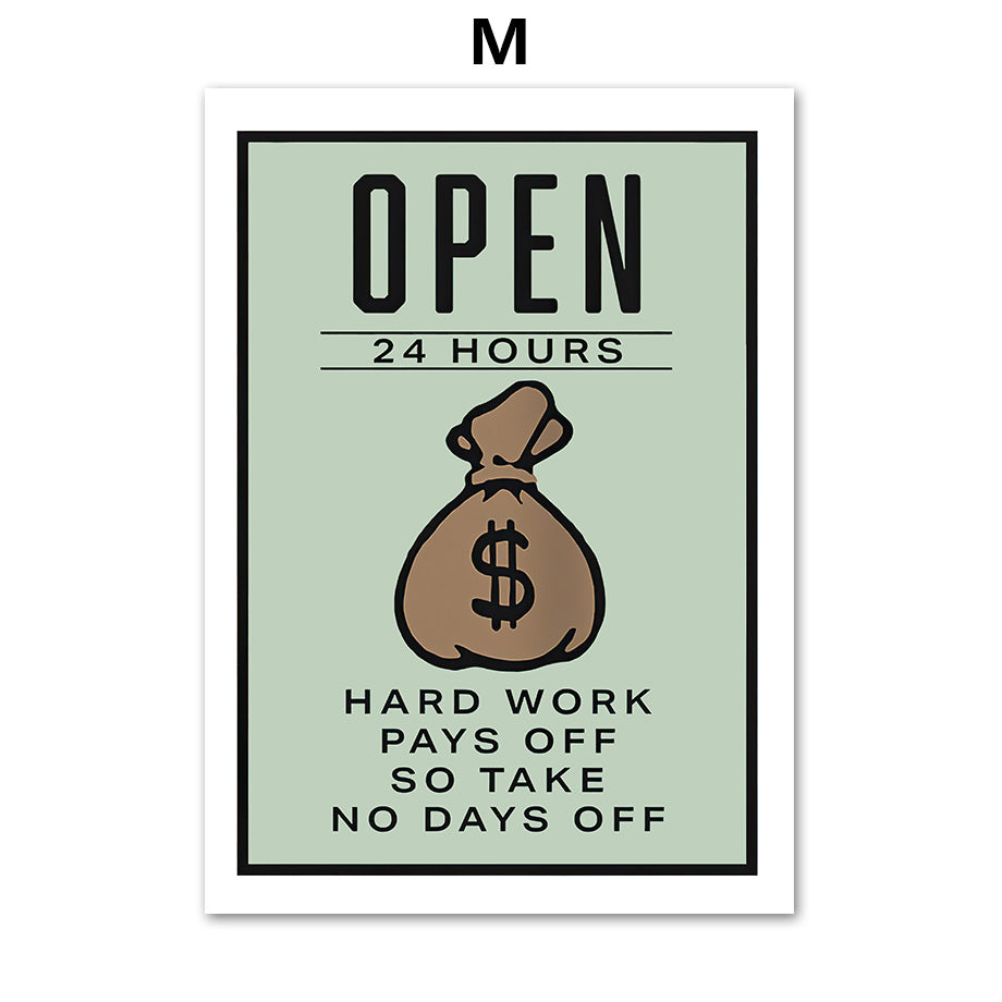 Inspirational Stock Market Wall Art Canvas Painting for Living Room Decor