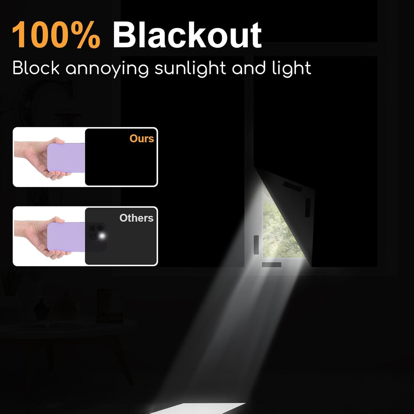 Blackout Shades for Windows - Oxford Cloth, Multiple Sizes