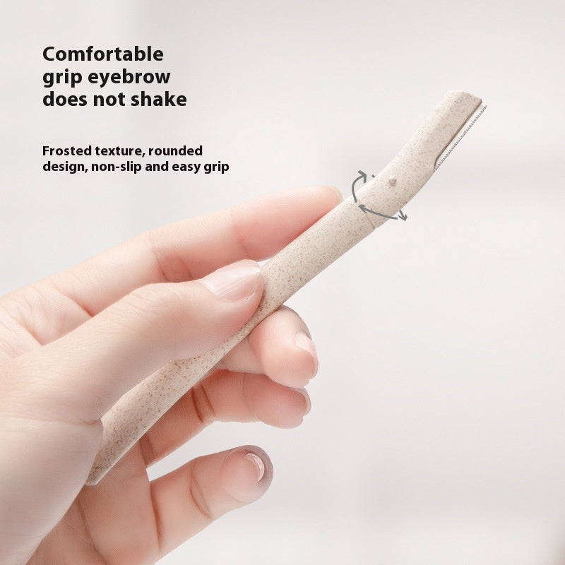 Eco-Friendly Wheat Straw Eyebrow Trimming Knife 3 Pack - Natural Makeup Tools