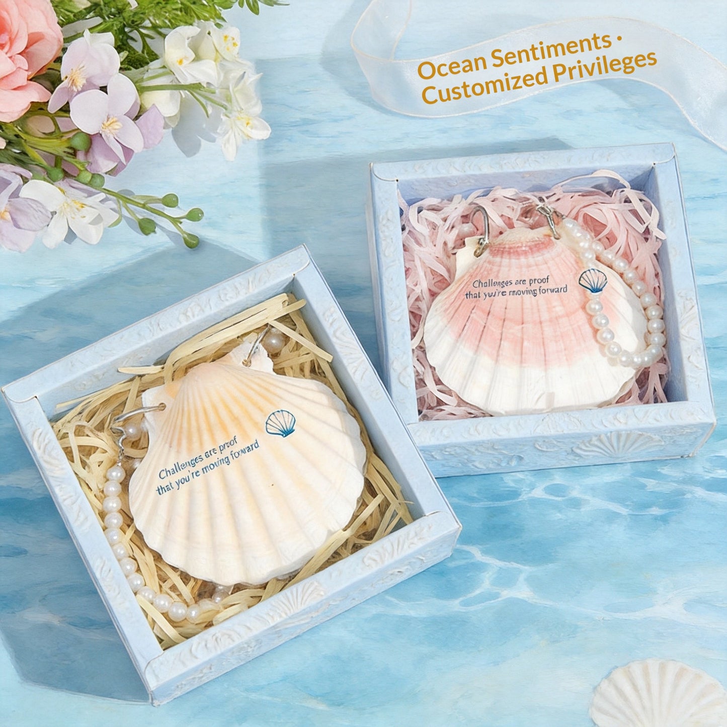 Colorful Natural Shell Journal - Ocean Style Compact Stationery