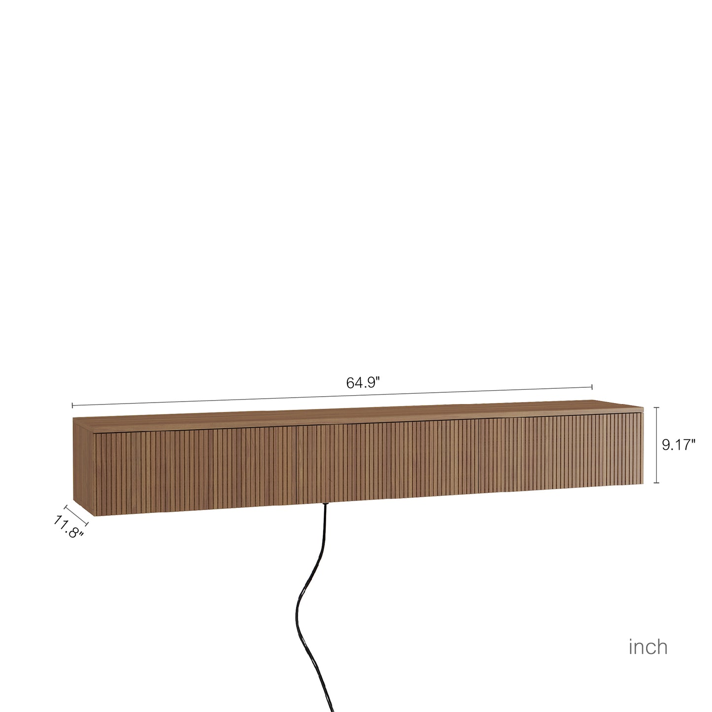 Wall Mounted Floating TV Stand with 16 Color LEDs - 65 Inch