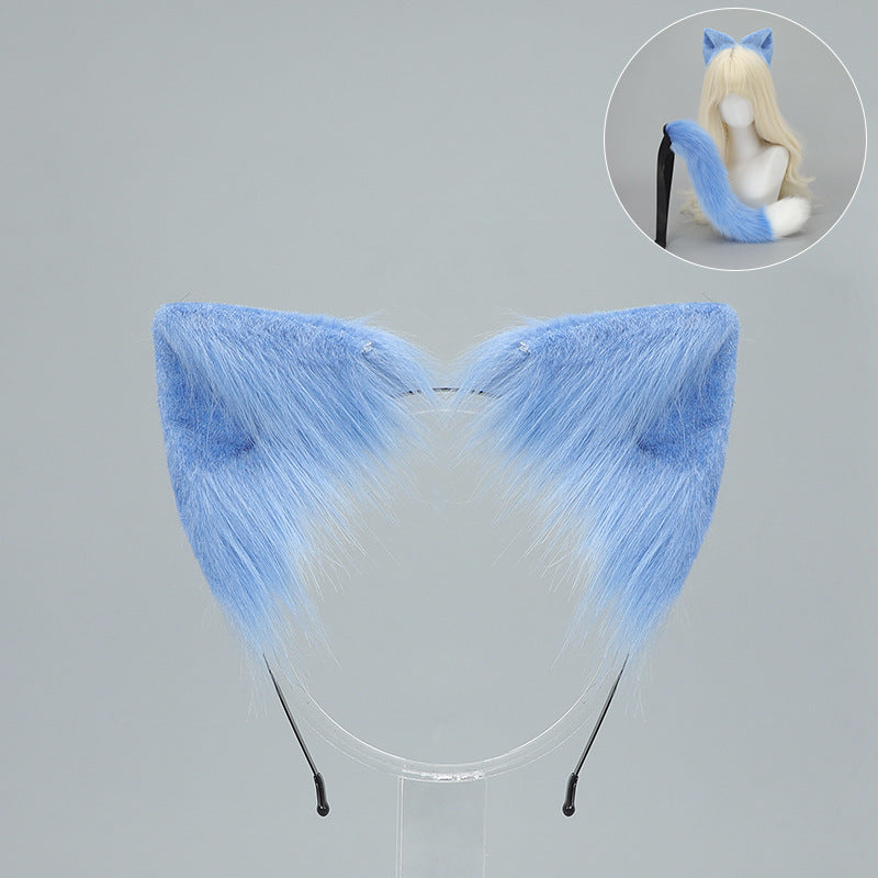 Cat Ear Headband and Tail Set - Plush, Trendy Cat Costume Accessory