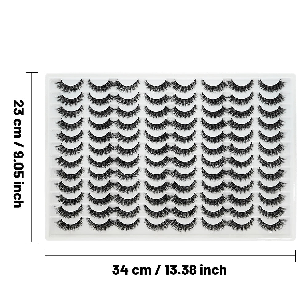3D False Eyelashes - Multi-Layered Realistic Soft Lashes - Black