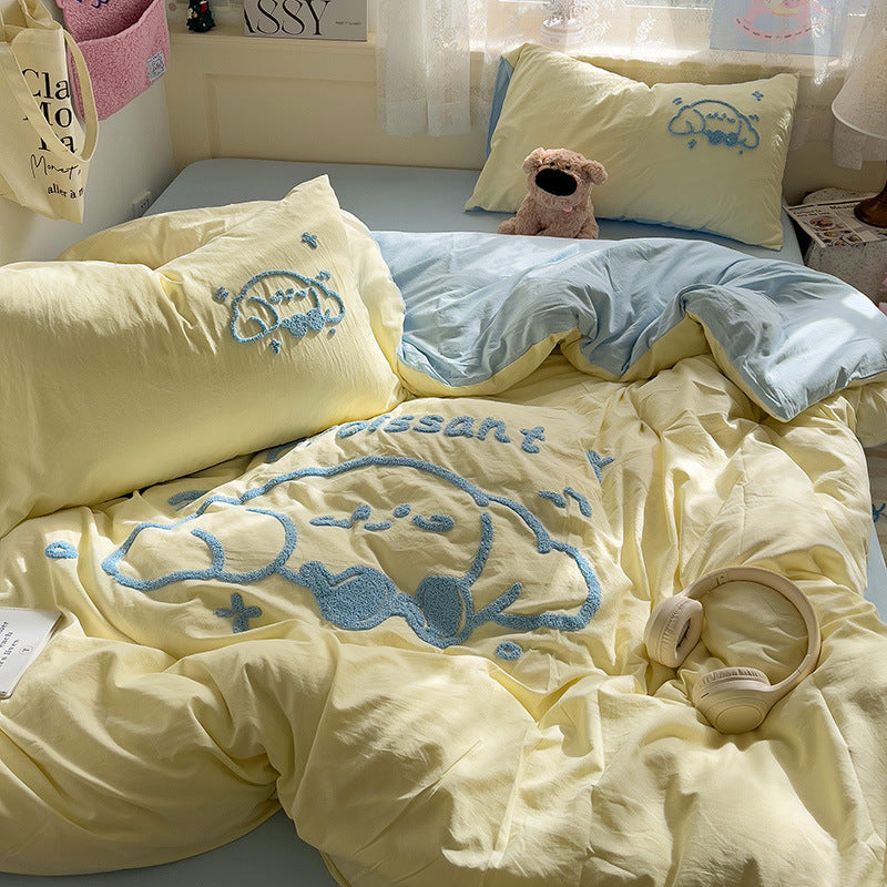 Skin-Friendly Cotton Quilt Bedding Set - 4 Pieces, Multiple Sizes & Patterns