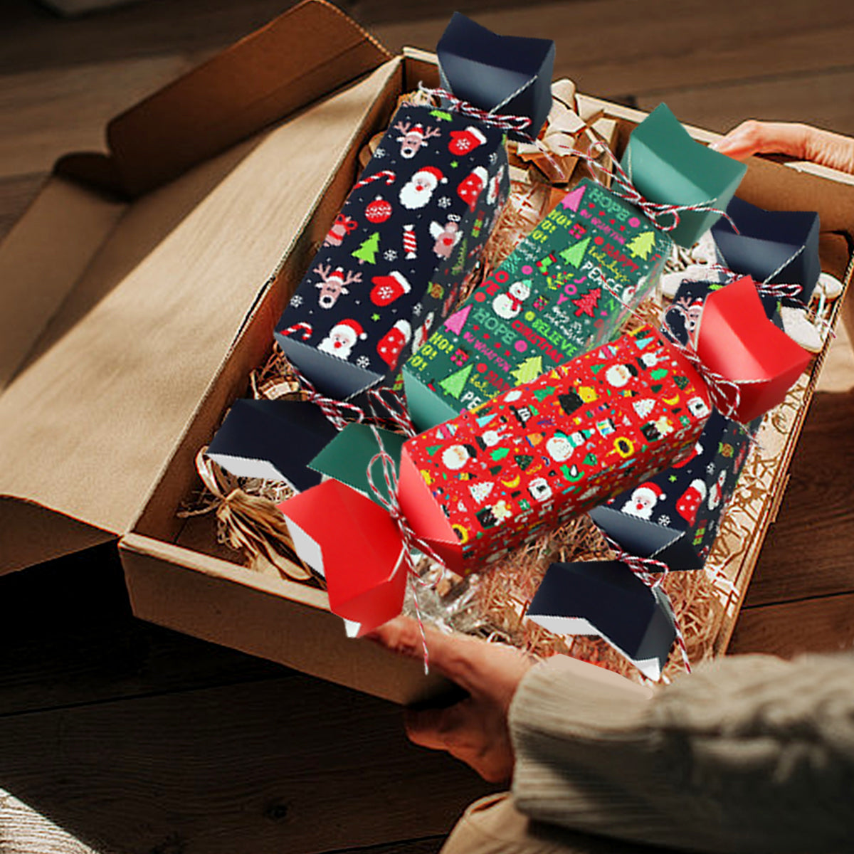 12 Pcs Christmas Candy Shaped Gift Boxes - Santa, Snowman, Tree