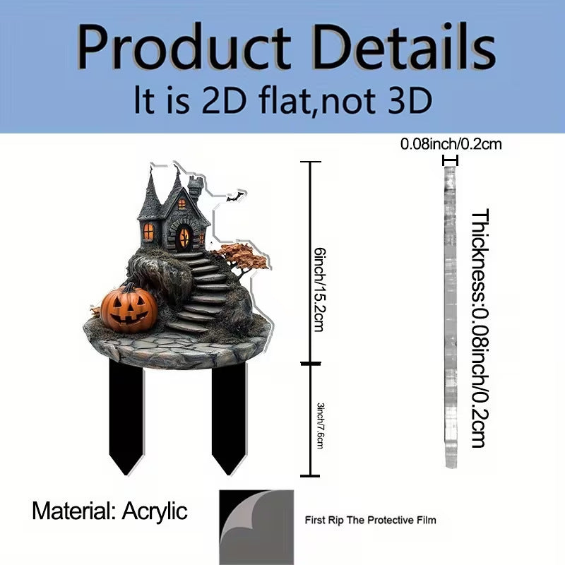 Acrylic Halloween Garden Decoration Picks - Multiple Sizes & Styles