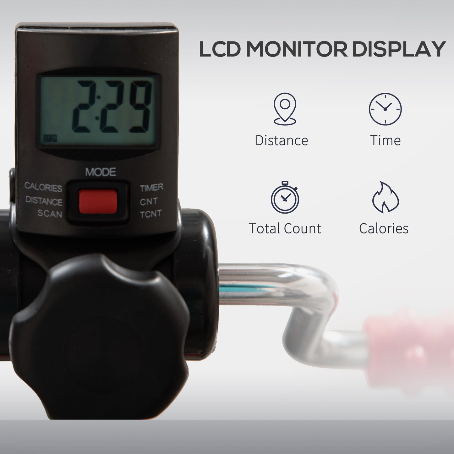 Height-Adjustable Pedal Exerciser with LCD Display & Foot Massage