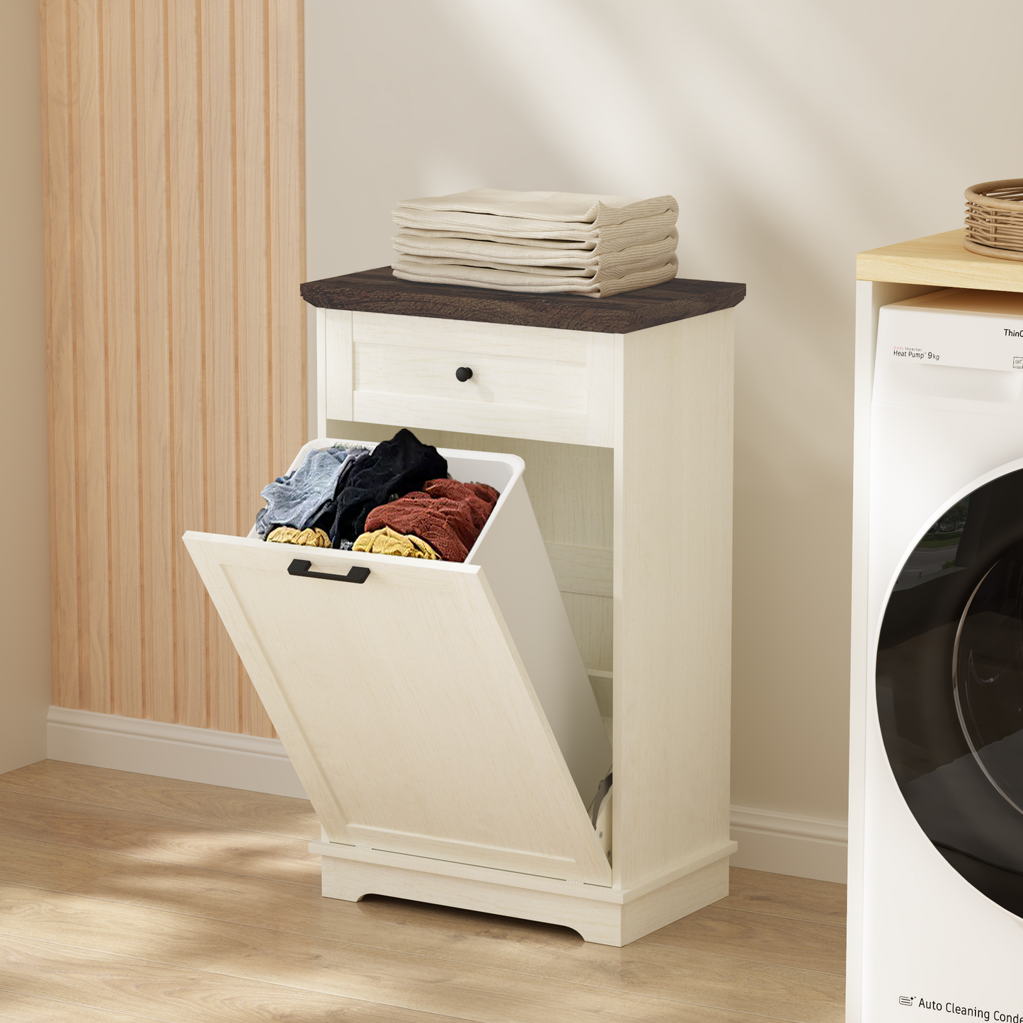 10 Gallon Tilt-Out Trash Cabinet - Antique White