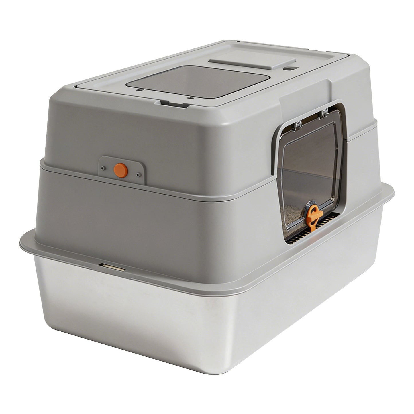 Fully Enclosed Stainless Steel Cat Litter Box with Self Pickup Option