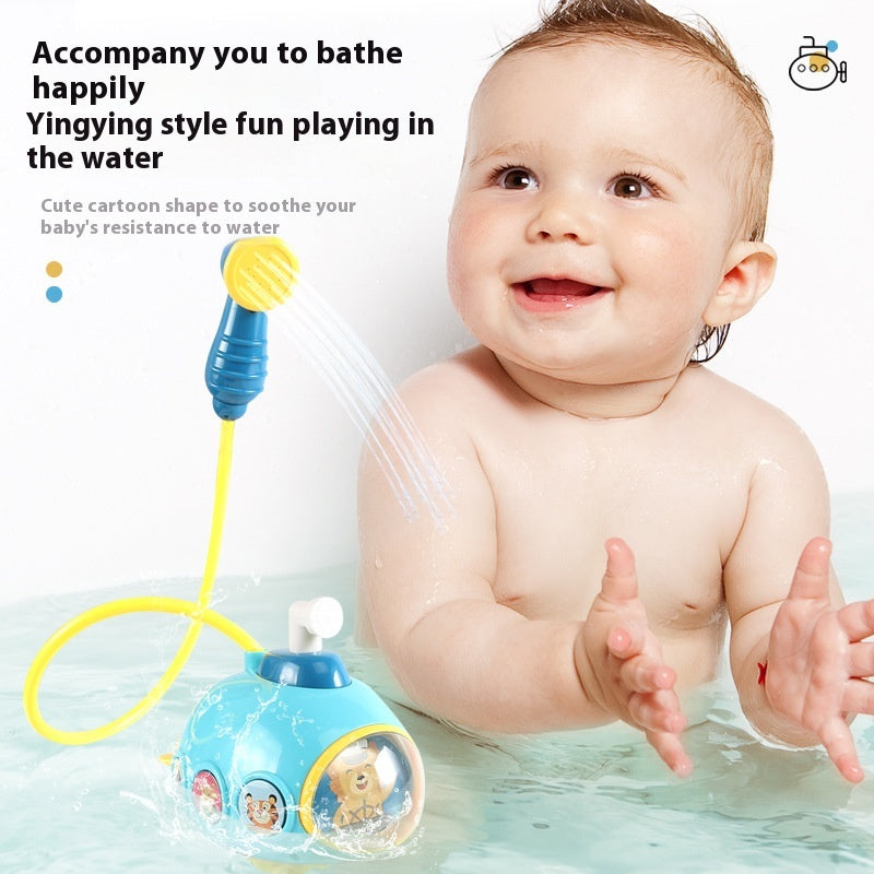 Electric Bath Water Spray Toy Submarine Water Play Accessory