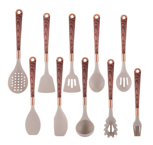 Silicone Kitchenware Set with Storage Seat - Nonstick Pan, Multi-Size Options