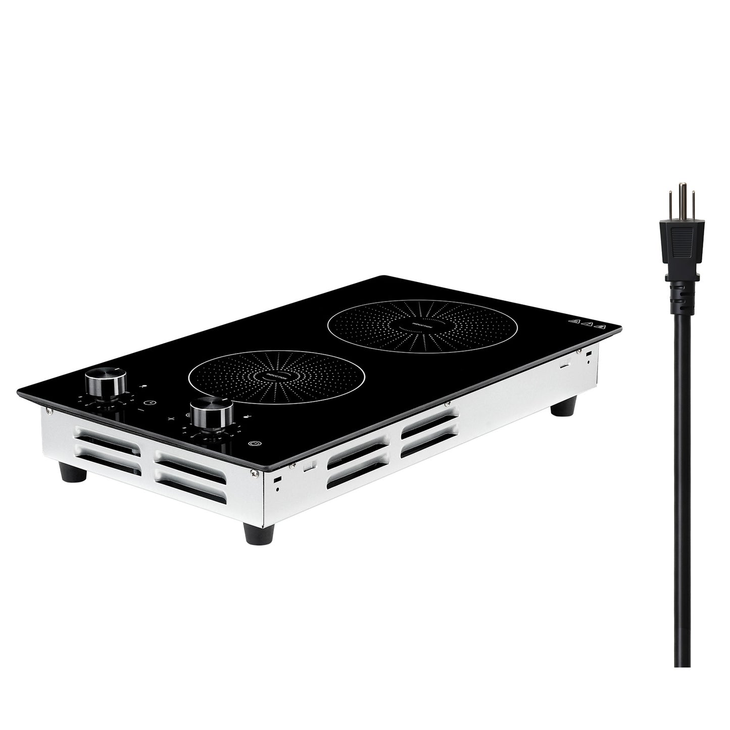 12-Inch 2 Burner Induction Cooktop with 11 Power Levels, Child Lock and Ceramic Glass