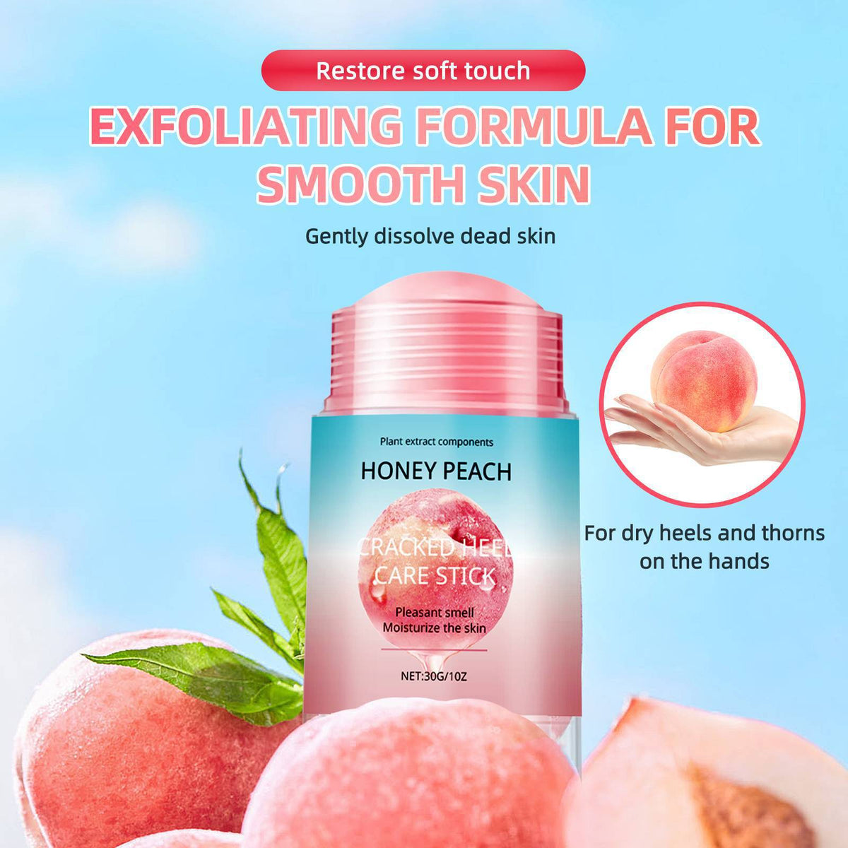 Peach Flavor Hydrating Foot Moisturizing Stick 30g