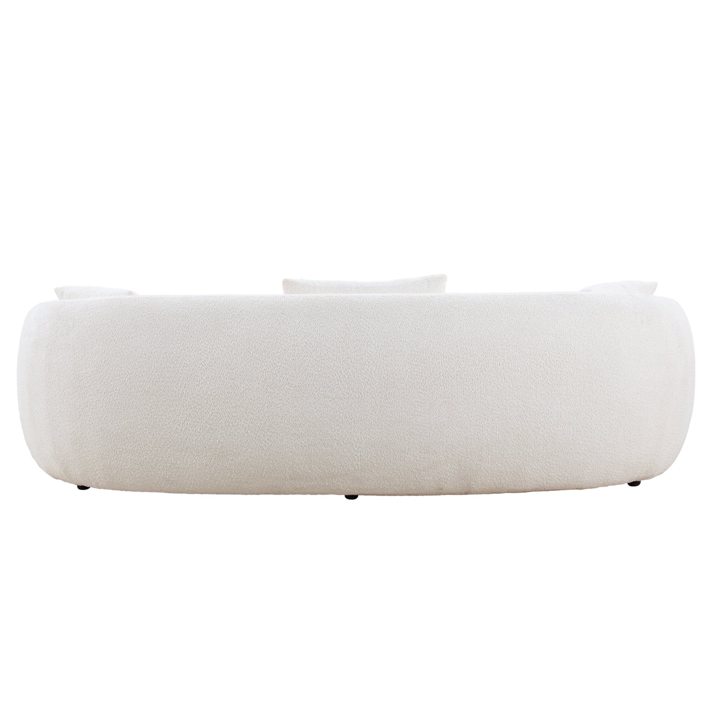 Mid Century Modern Curved Living Room Sofa, 4-Seat Boucle Fabric