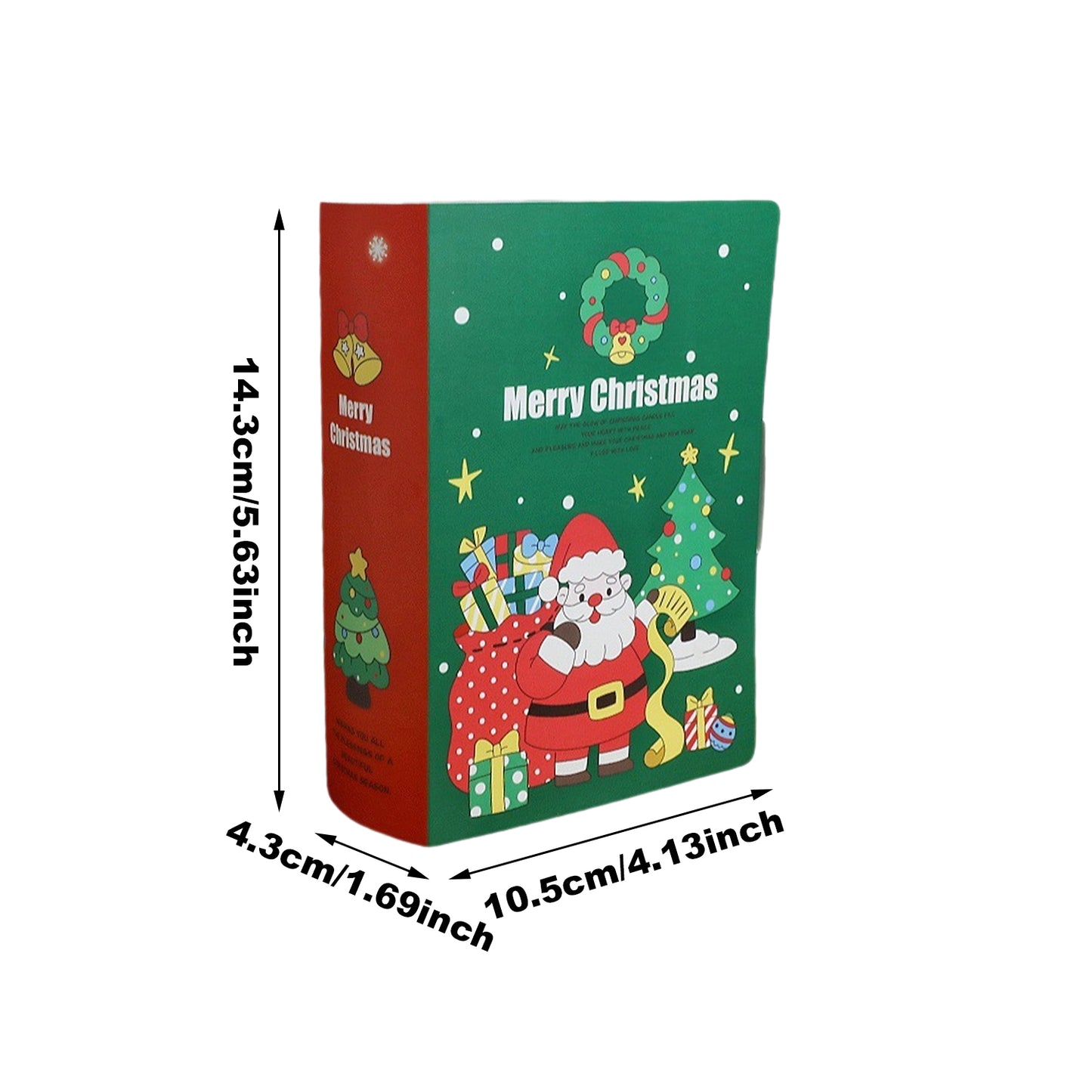 10 Pcs Christmas Treat Boxes - Green Book Shape Candy Boxes