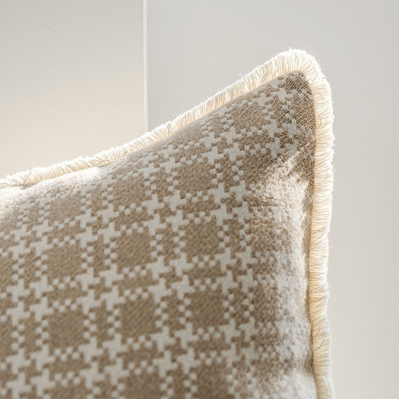 Oat Color Square Pillow Cover for Sofa & Living Room - 45x45cm