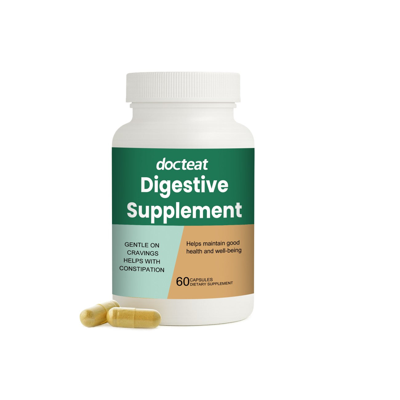 Digestive Support Capsules for Intestinal Health - 60 Count