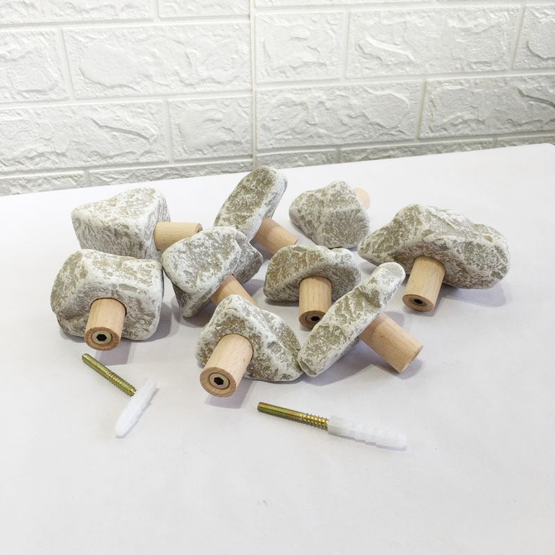 Cobblestone Solid Wood Wall Hook Hanger for Cloakroom - Modern Simple Design